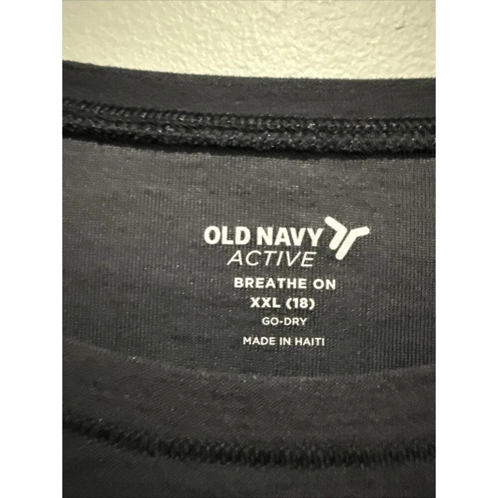 Girls Old Navy Active Breathe On Black Crop Short Sleeve Tee - XXL (18)